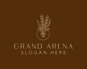 Minimalist Wheat Grain  logo design