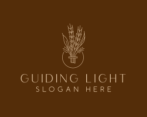 Minimalist Wheat Grain  logo design