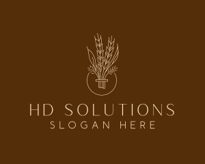 Minimalist Wheat Grain  logo design