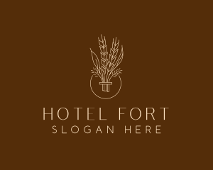 Minimalist Wheat Grain  logo design