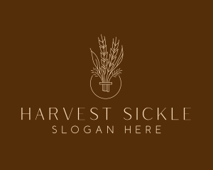 Minimalist Wheat Grain  logo design