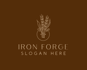 Minimalist Wheat Grain  logo design