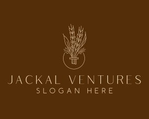 Minimalist Wheat Grain  logo design