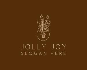 Minimalist Wheat Grain  logo design