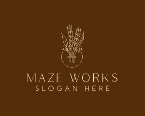 Minimalist Wheat Grain  logo design