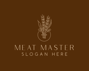 Minimalist Wheat Grain  logo design