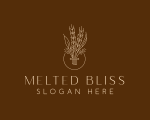 Minimalist Wheat Grain  logo design