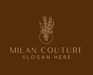 Minimalist Wheat Grain  logo design