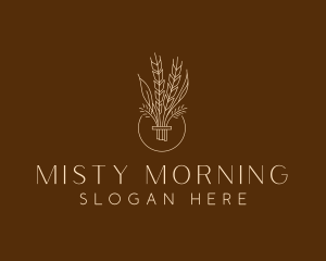 Minimalist Wheat Grain  logo design