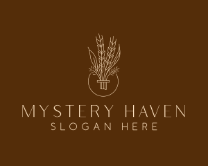 Minimalist Wheat Grain  logo design