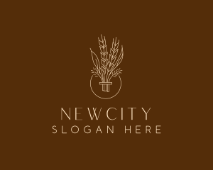 Minimalist Wheat Grain  logo design