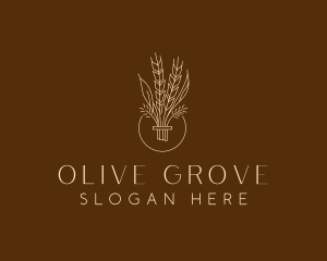 Minimalist Wheat Grain  logo design