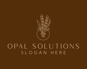 Minimalist Wheat Grain  logo design