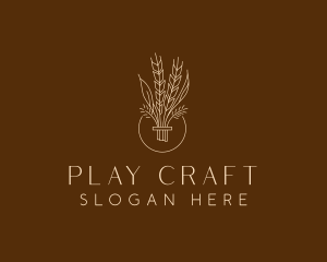 Minimalist Wheat Grain  logo design