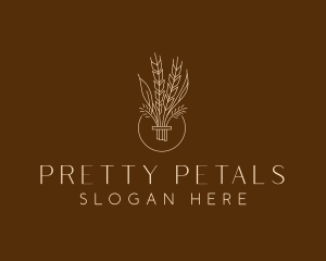 Minimalist Wheat Grain  logo design