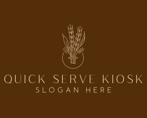 Minimalist Wheat Grain  logo design