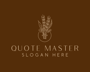 Minimalist Wheat Grain  logo design