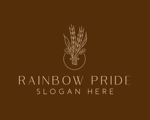 Minimalist Wheat Grain  logo design