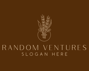 Minimalist Wheat Grain  logo design