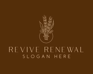 Minimalist Wheat Grain  logo design