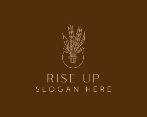 Minimalist Wheat Grain  logo design