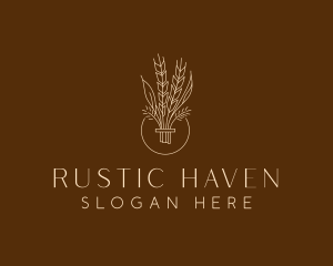 Minimalist Wheat Grain  logo design