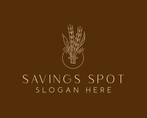 Minimalist Wheat Grain  logo design