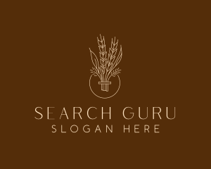 Minimalist Wheat Grain  logo design