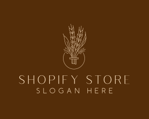 Minimalist Wheat Grain  logo design