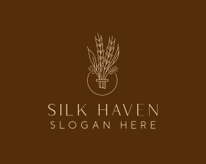 Minimalist Wheat Grain  logo design