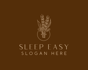 Minimalist Wheat Grain  logo design