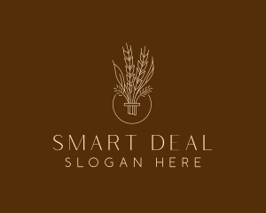 Minimalist Wheat Grain  logo design