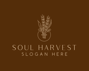 Minimalist Wheat Grain  logo design