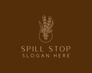 Minimalist Wheat Grain  logo design