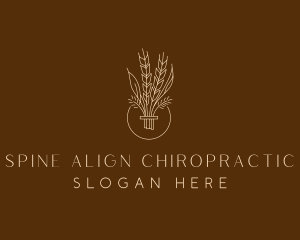 Minimalist Wheat Grain  logo design