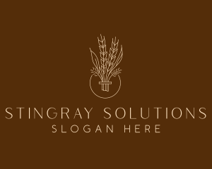 Minimalist Wheat Grain  logo design