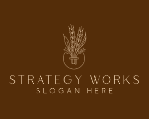 Minimalist Wheat Grain  logo design