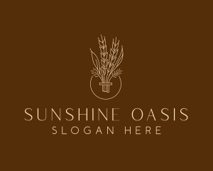 Minimalist Wheat Grain  logo design