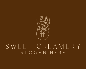 Minimalist Wheat Grain  logo design