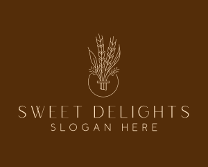 Minimalist Wheat Grain  logo design