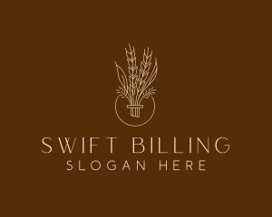 Minimalist Wheat Grain  logo design