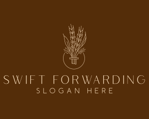 Minimalist Wheat Grain  logo design