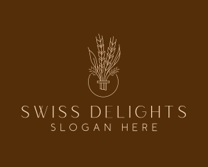 Minimalist Wheat Grain  logo design