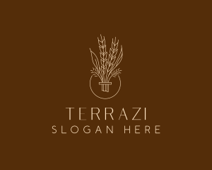 Minimalist Wheat Grain  logo design