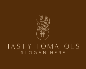 Minimalist Wheat Grain  logo design