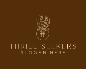 Minimalist Wheat Grain  logo design