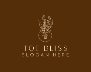 Minimalist Wheat Grain  logo design