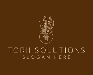 Minimalist Wheat Grain  logo design