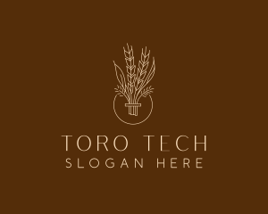 Minimalist Wheat Grain  logo design