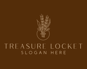 Minimalist Wheat Grain  logo design